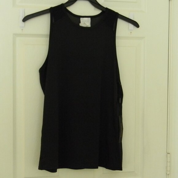 Donna Karan Active Tank Sleeveless Black Mesh Athletic Workout Running NW - Picture 6 of 13
